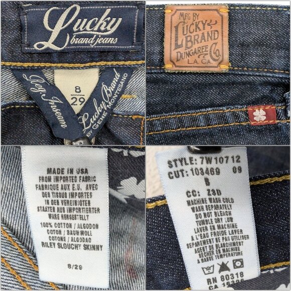 Lucky Brand Riley Slouchy Skinny Jeans Womens Blue Cotton Denim Size 8 / 29 - Picture 6 of 10